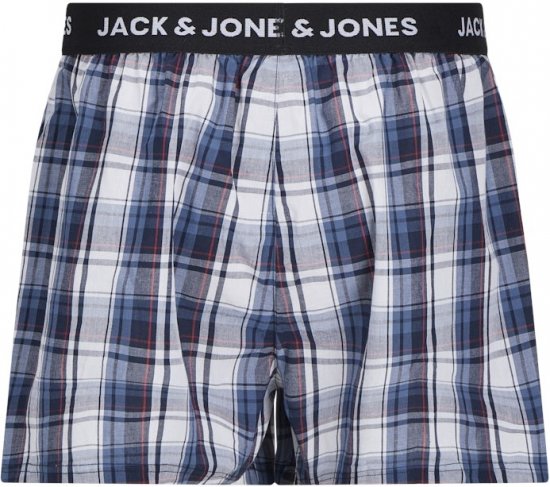 Jack & Jones Saigon Blue/Red Check Woven Boxers 3-Pack Navy Blazer - Aluspesu ja ujumisriided - Aluspesu 2XL-8XL