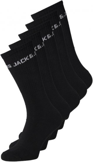 Jack & Jones BASIC LOGO Tennis Socks 5-Pack Black - Aluspesu ja ujumisriided - Aluspesu 2XL-8XL