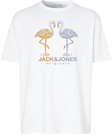 Jack & Jones Split Gradient Crew Neck T-Shirt Bright White - T-särgid - Suured T-särgid 2XL – 14XL