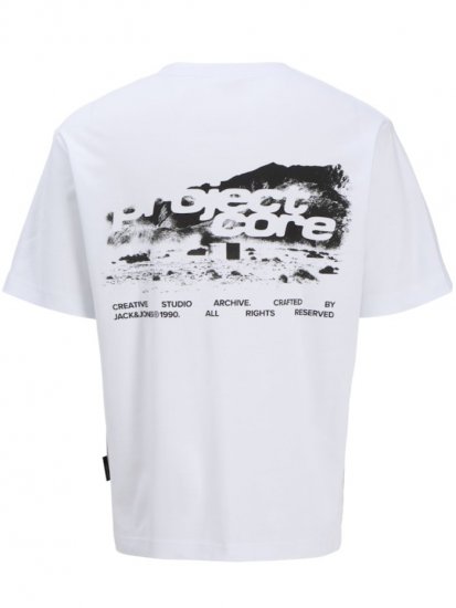Jack & Jones Summer Sago Print Crew Neck T-Shirt Bright White - T-särgid - Suured T-särgid 2XL – 14XL
