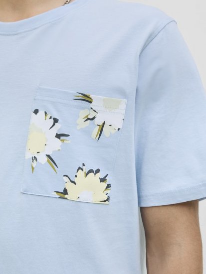 Jack & Jones Tavira Aop Pocket Crew Neck T-Shirt Skyway - T-särgid - Suured T-särgid 2XL – 14XL