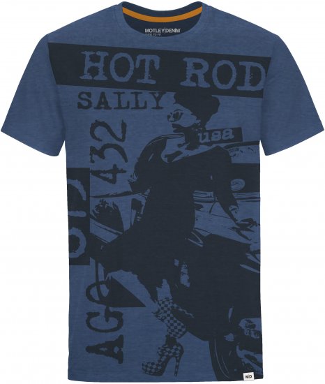 Motley Denim Jackson T-Shirt Dark Indigo - T-särgid - Suured T-särgid 2XL – 14XL