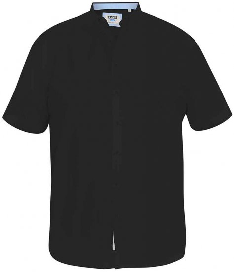 D555 James Short Sleeve Oxford Shirt Black - Särgid - Meeste suured särgid 2XL – 8XL