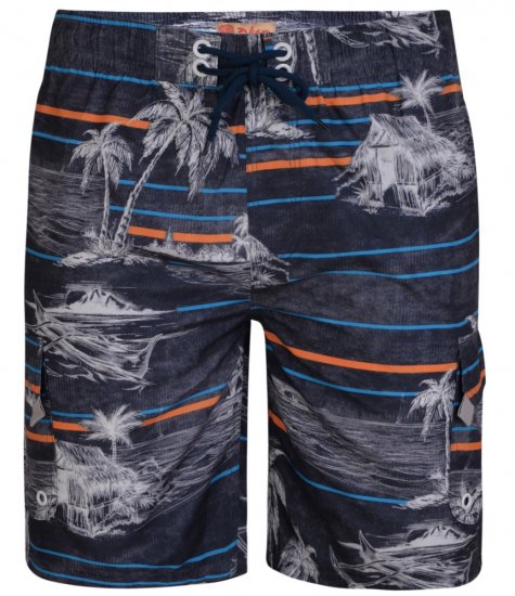 Kam Jeans Palm Print Swim Shorts Charcoal - Aluspesu ja ujumisriided - Aluspesu 2XL-8XL