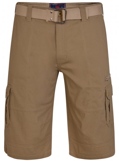 Kam Jeans 343 Cargo Stretch Shorts with Belt Sand - Lühikesed püksid - Lühikesed Püksid suured suurused: W40-W60