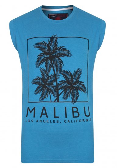 Kam Jeans Malibu Sleeveless Turk Blue - T-särgid - Suured T-särgid 2XL – 14XL