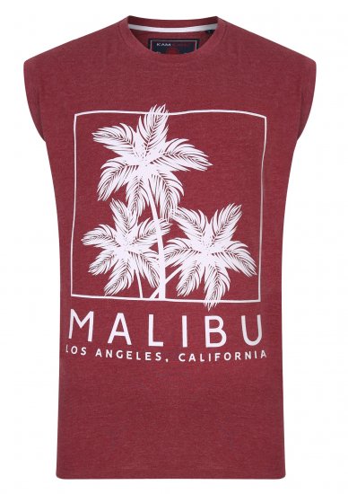 Kam Jeans Malibu Sleeveless Wine - T-särgid - Suured T-särgid 2XL – 14XL