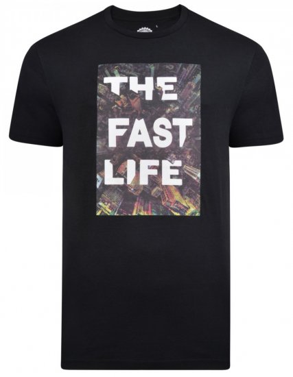 Kam Jeans 5258 Fast Life T-Shirt Black - T-särgid - Suured T-särgid 2XL – 14XL