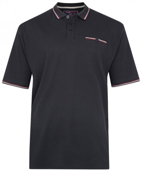 Kam Jeans 5291 Polo Black - Polosärgid - Meeste suured polosärgid 2XL – 8XL