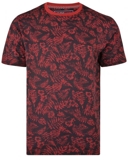 Kam Jeans 5305 T-shirt Burgundy - T-särgid - Suured T-särgid 2XL – 14XL