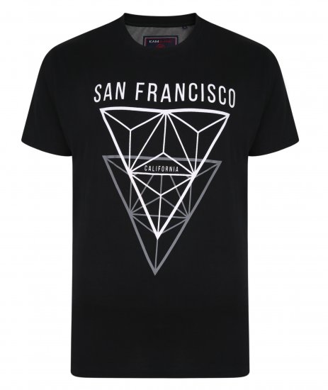 Kam Jeans 5334 San Fransisco Tee Black - T-särgid - Suured T-särgid 2XL – 14XL