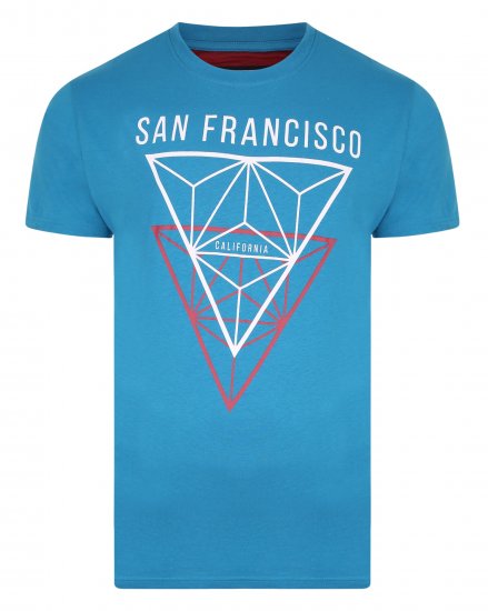Kam Jeans 5334 San Fransisco Tee Blue - T-särgid - Suured T-särgid 2XL – 14XL