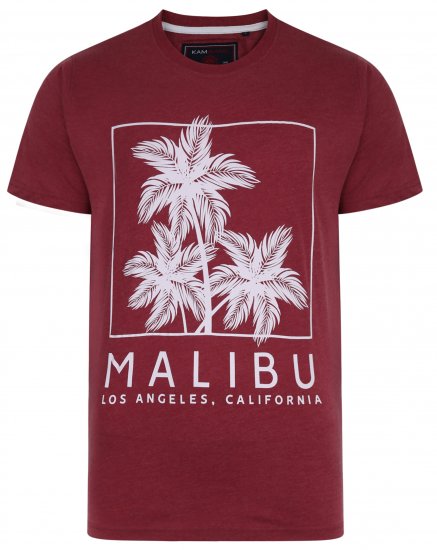 Kam Jeans 5336 Malibu T-Shirt Burgundy - T-särgid - Suured T-särgid 2XL – 14XL