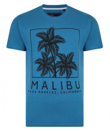 Kam Jeans Malibu Crew Neck Tee Turk Blue - T-särgid - Suured T-särgid 2XL – 14XL