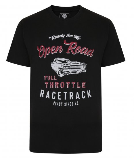 Kam Jeans 5342 Open Road Tee Black - T-särgid - Suured T-särgid 2XL – 14XL