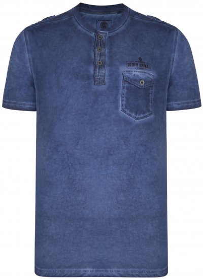 Kam Jeans 5343 Grandad collar T-shirt Indigo - T-särgid - Suured T-särgid 2XL – 14XL