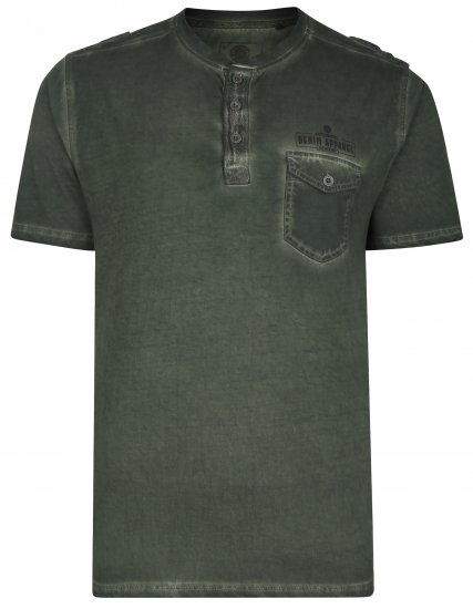Kam Jeans 5343 Grandad Collar Fashion Tee khaki - T-särgid - Suured T-särgid 2XL – 14XL