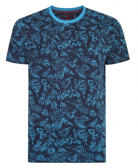 Kam Jeans 5345 Leaf Tee Blue - T-särgid - Suured T-särgid 2XL – 14XL