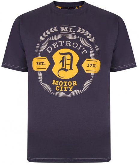 Kam Jeans 5350 Detroits Motors T-shirt Charcoal - T-särgid - Suured T-särgid 2XL – 14XL