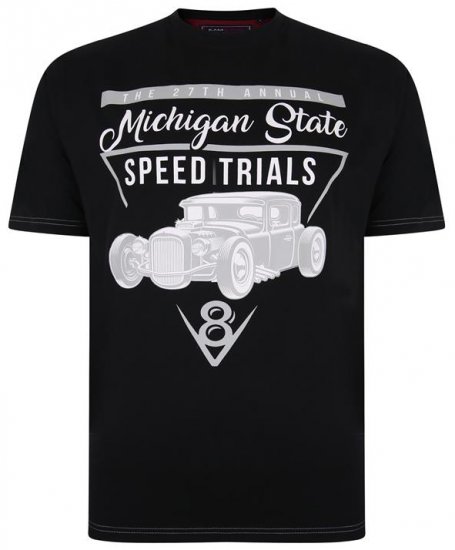 Kam Jeans 5352 Michigan State T-shirt Black - T-särgid - Suured T-särgid 2XL – 14XL