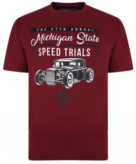 Kam Jeans 5352 Michigan State T-shirt Burgundy - T-särgid - Suured T-särgid 2XL – 14XL