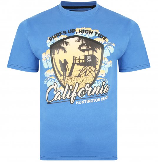Kam Jeans 5368 California Print T-shirt Blue - T-särgid - Suured T-särgid 2XL – 14XL