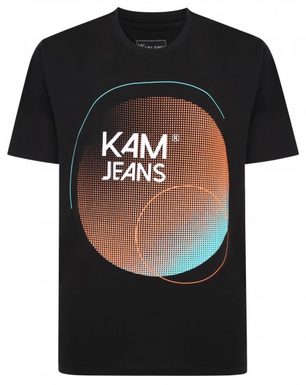 Kam Jeans 5383 Kam Logo Printed Tee Black - T-särgid - Suured T-särgid 2XL – 14XL