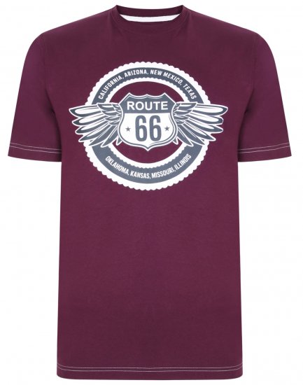 Kam Jeans 5388 Route 66 T-Shirt Purple - T-särgid - Suured T-särgid 2XL – 14XL