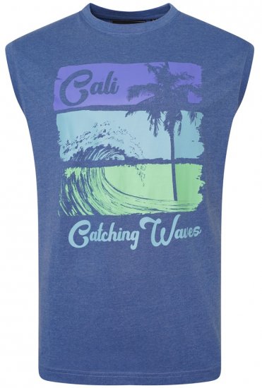 Kam Jeans 5397 California Sleeveless Tee Blue Marl - T-särgid - Suured T-särgid 2XL – 14XL