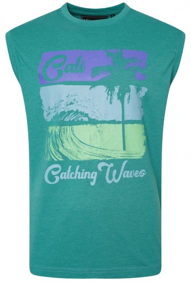 Kam Jeans 5397 California Sleeveless Tee Emerald - T-särgid - Suured T-särgid 2XL – 14XL