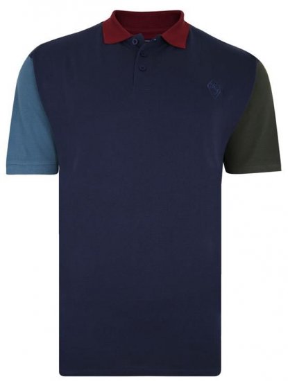 Kam Jeans 5437 Block Panel Pique Polo - Polosärgid - Meeste suured polosärgid 2XL – 8XL