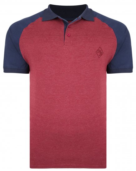 Kam Jeans 5446 Raglan Marl Jersey Polo Burgundy - Polosärgid - Meeste suured polosärgid 2XL – 8XL