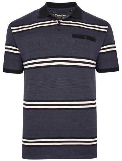 Kam Jeans 5452 Yarn Dye Srtipe Polo Charcoal - Polosärgid - Meeste suured polosärgid 2XL – 8XL
