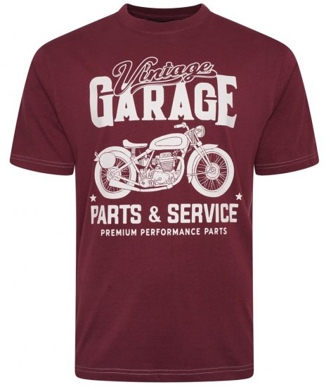 Kam Jeans 5702 Vintage Print T-Shirt Plum - T-särgid - Suured T-särgid 2XL – 14XL