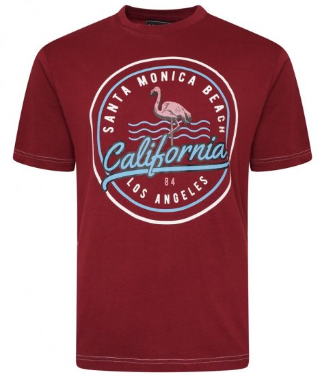 Kam Jeans 5707 Santa Monica Tee Burgundy - T-särgid - Suured T-särgid 2XL – 14XL