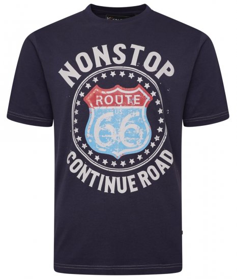 Kam Jeans 5708 Route 66 T-Shirt Navy - T-särgid - Suured T-särgid 2XL – 14XL