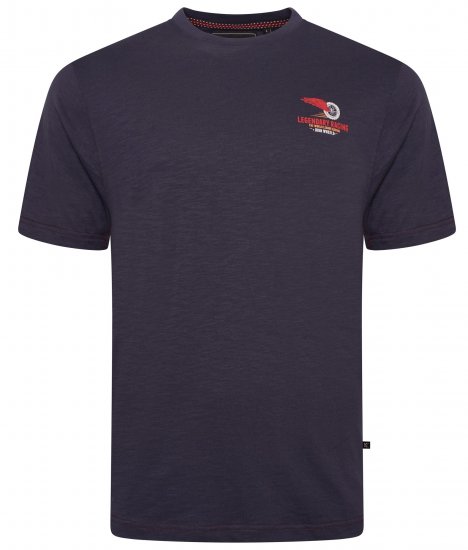 Kam Jeans 5710 Legendary Racing Slub Tee With Back Print Navy - T-särgid - Suured T-särgid 2XL – 14XL