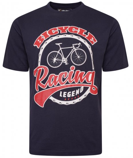 Kam Jeans 5712 Twin Pack Motorcycle/Cycle Print Tee Black and Navy - T-särgid - Suured T-särgid 2XL – 14XL