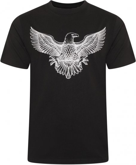 Kam Jeans 5758 Eagle Print T-Shirt Black - T-särgid - Suured T-särgid 2XL – 14XL