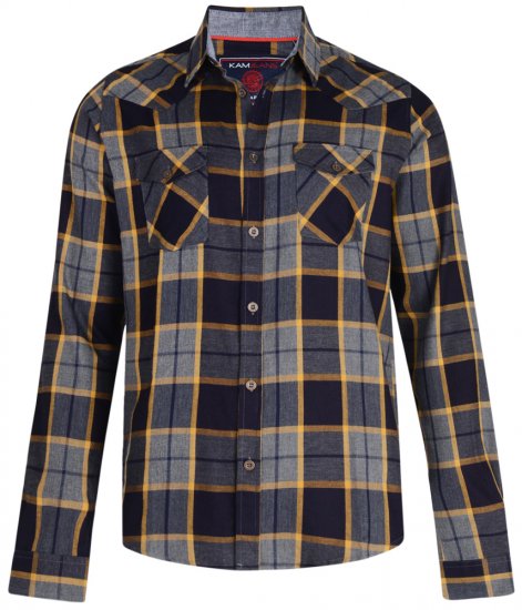 Kam Jeans 6172 Long Sleeve Shirt Grey - Särgid - Meeste suured särgid 2XL – 8XL