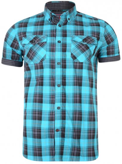 Kam Jeans 6184 Short Sleeve Shirt Teal - Särgid - Meeste suured särgid 2XL – 8XL