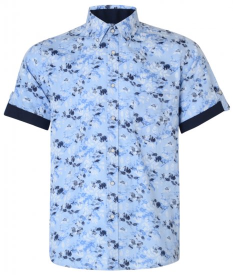 Kam Jeans 6190 Short Sleeve Shirt Blue - Särgid - Meeste suured särgid 2XL – 8XL