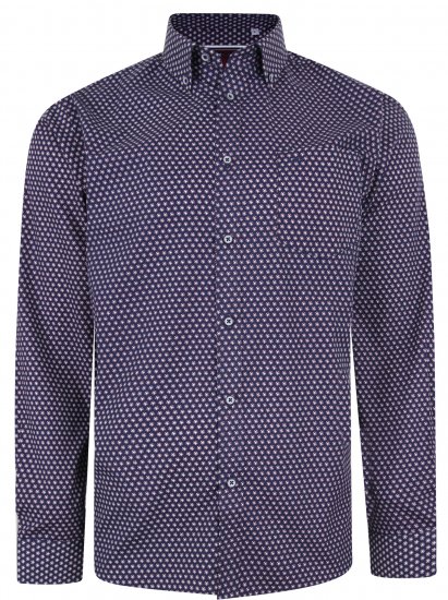 Kam Jeans 6211 LS Dobby Stitch Shirt Navy - Särgid - Meeste suured särgid 2XL – 8XL
