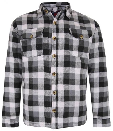 Kam Jeans 6213 Sherpa Lined Flannel Shirt Black - Särgid - Meeste suured särgid 2XL – 8XL