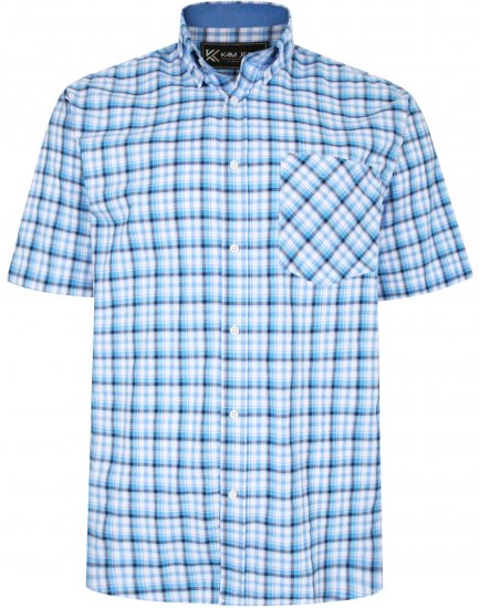 Kam Jeans 6214 Check Shirt Blue - Särgid - Meeste suured särgid 2XL – 8XL