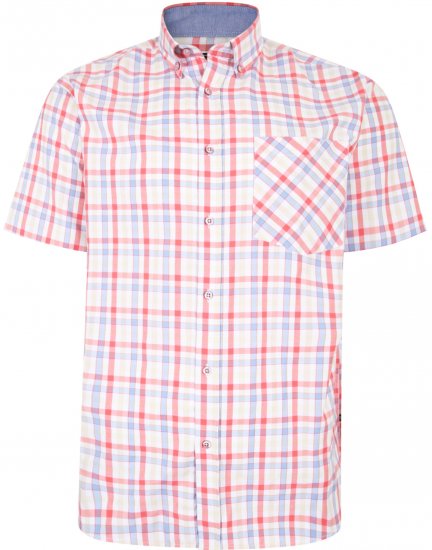Kam Jeans 6215 Summer Check Shirt Pink - Särgid - Meeste suured särgid 2XL – 8XL