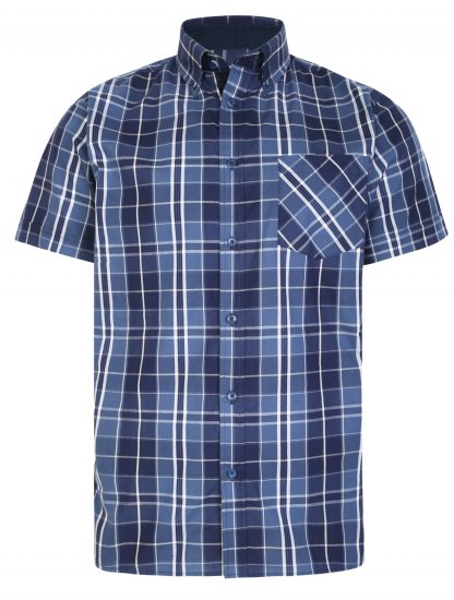 Kam Jeans 6221 Casual Short Sleeve Shirt Indigo - Särgid - Meeste suured särgid 2XL – 8XL