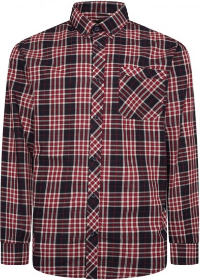 Kam Jeans 6301 LS Casual Check Shirt Red - Särgid - Meeste suured särgid 2XL – 8XL