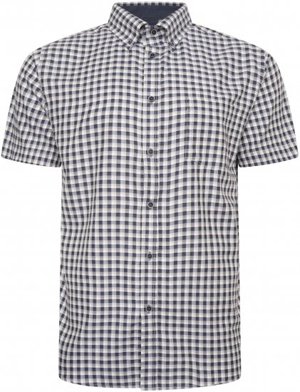 Kam Jeans 6302 Casual Gingham Check Shirt Blue - Särgid - Meeste suured särgid 2XL – 8XL