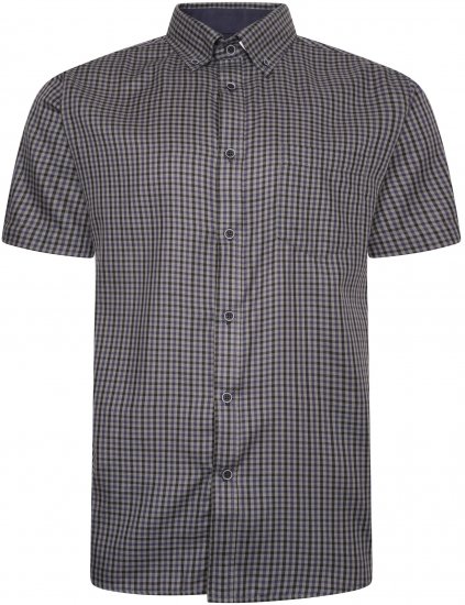 Kam Jeans 6302 Casual Gingham Check Shirt Charcoal - Särgid - Meeste suured särgid 2XL – 8XL
